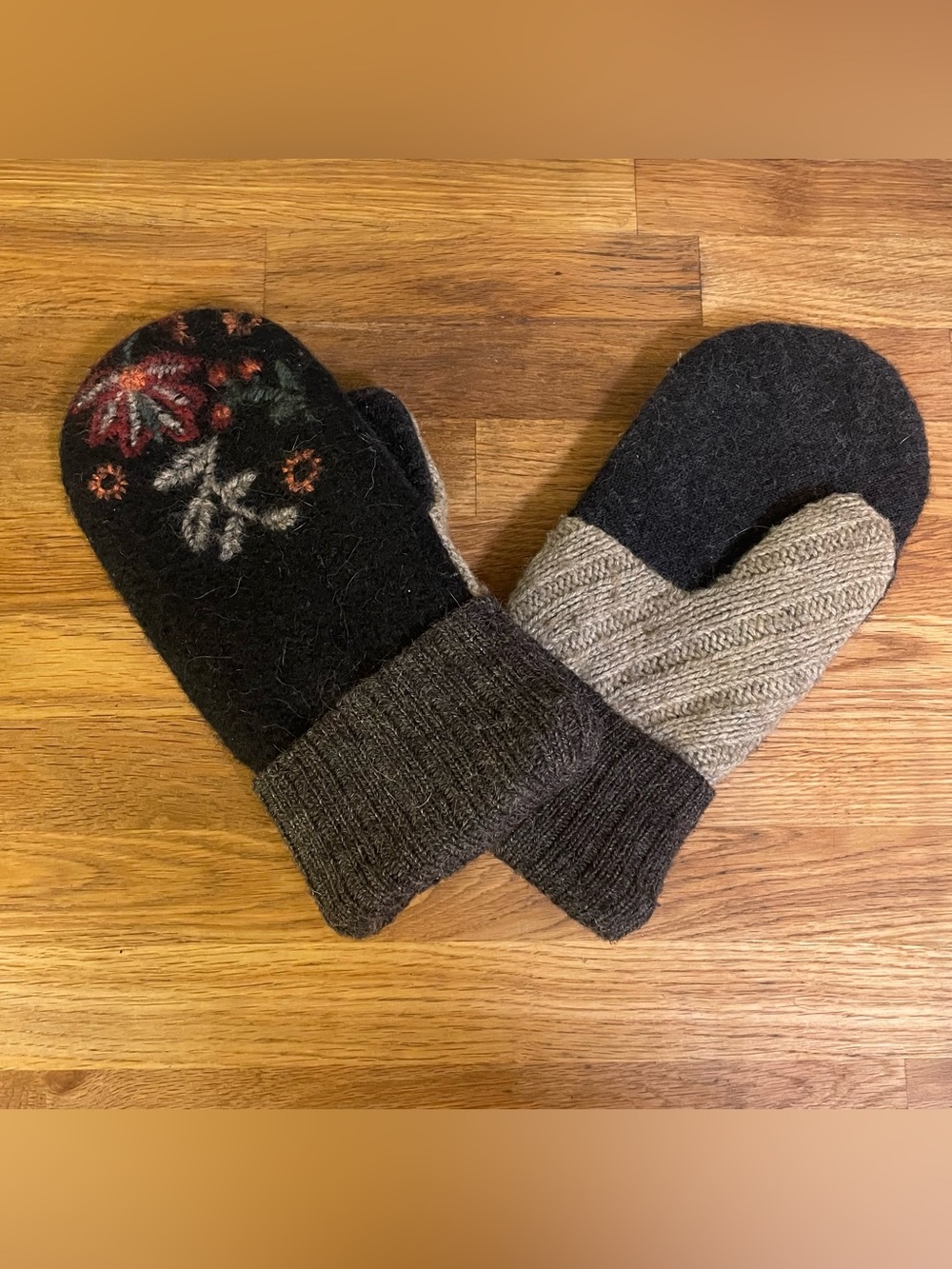 Handmade Wool Sweater Mittens